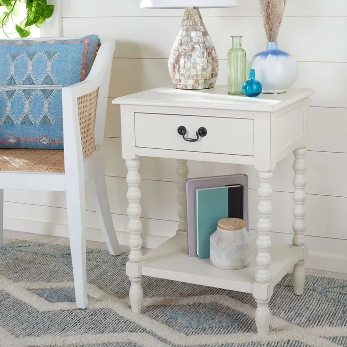 Safavieh Athena Accent Table – Distressed White