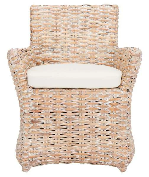 Safavieh Cabana Rattan Arm Chair – White Wash