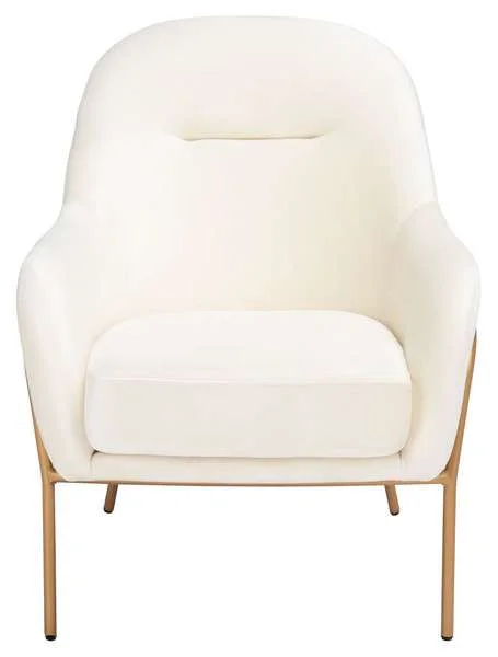 Safavieh Eleazer Velvet Accent Chair – Cream Velvet