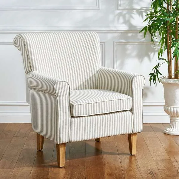 Safavieh Hazina Club Chair – Beige Stripe