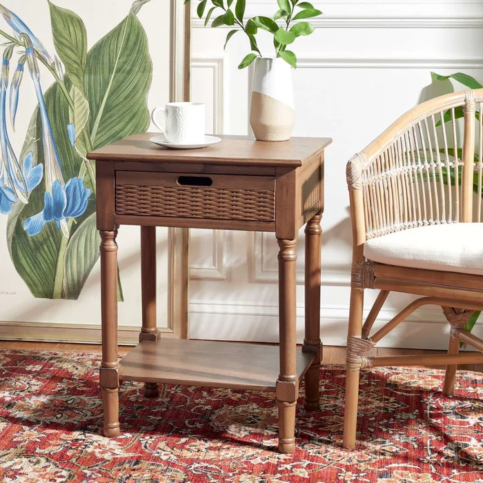 Safavieh Landers 1 Drawer Accent Table – Brown