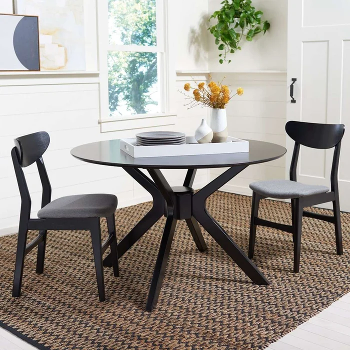Safavieh Nicolai Round Dining Table – Matte Black