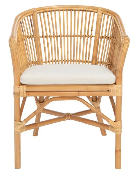 Safavieh Olivia Rattan Accent Chair W/ Cushion – Natural,White
