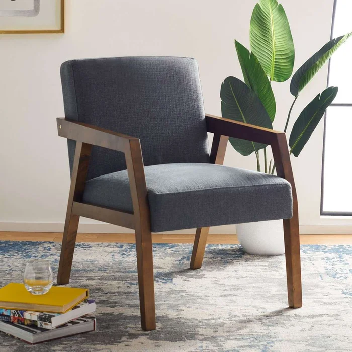Safavieh Olyvar Arm Chair – Dark Gray