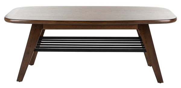 Safavieh Oren 2 Tier Coffee Table – Walnut,Black,Metal