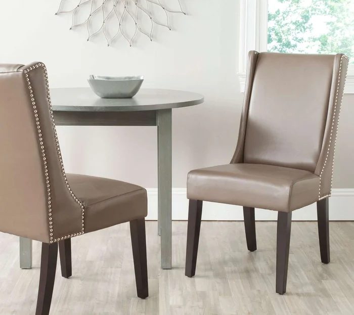 Safavieh Sher 19”H Side Chair (Set Of 2) – Silver Nail Heads – Clay