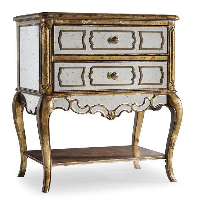 Sanctuary Mirrored Leg Nightstand-Bling