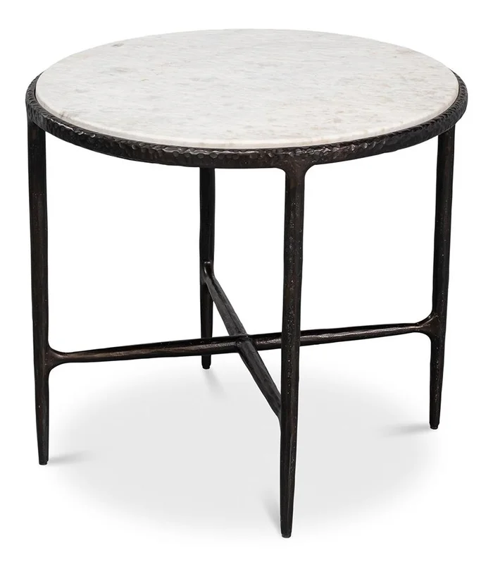 Sarreid Ltd – Dakor Round Side Table – Black – 53963