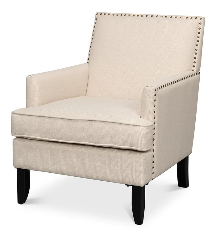 Sarreid Ltd – Grady Chair, Fabric – Ivory – 53787