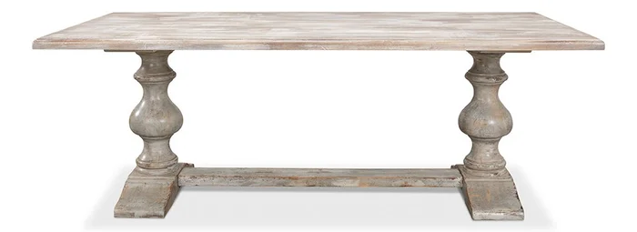 Sarreid Ltd – Lionisio Trestle Table, Grey Oak – R085-73