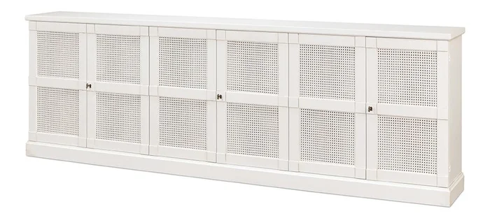 Sarreid Ltd – Luciana 6 Cane Dr Buffet,112in,Cortina White – R045-79C