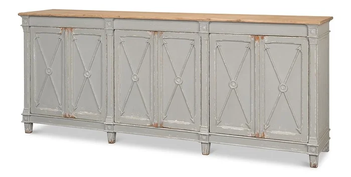 Sarreid Ltd – Marksman Sideboard,Antique Muted Grey – 40426-4