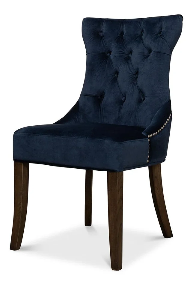 Sarreid Ltd – Sophie Side Chair, Blue Velvet (Set of 2) – 53038