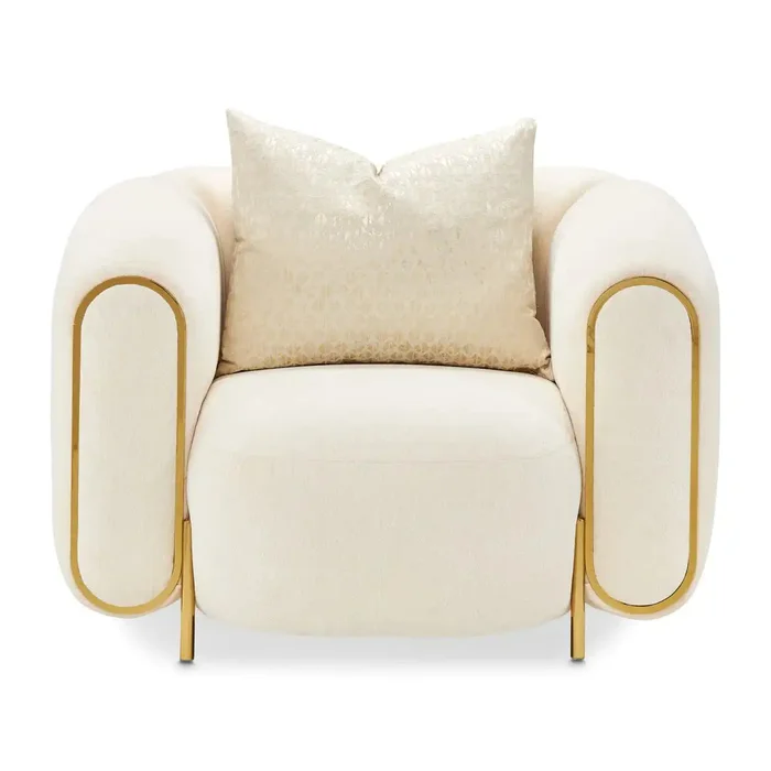 Sassani – Accent Chair – Crepe / Gold