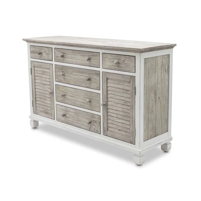 Sea Winds – Islamorada 6-Drawer / 2-Door Dresser – B23336-DAPGREY
