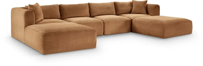 Shaggy – Fabric 6 Piece Modular Sectional With 2 Ottomans