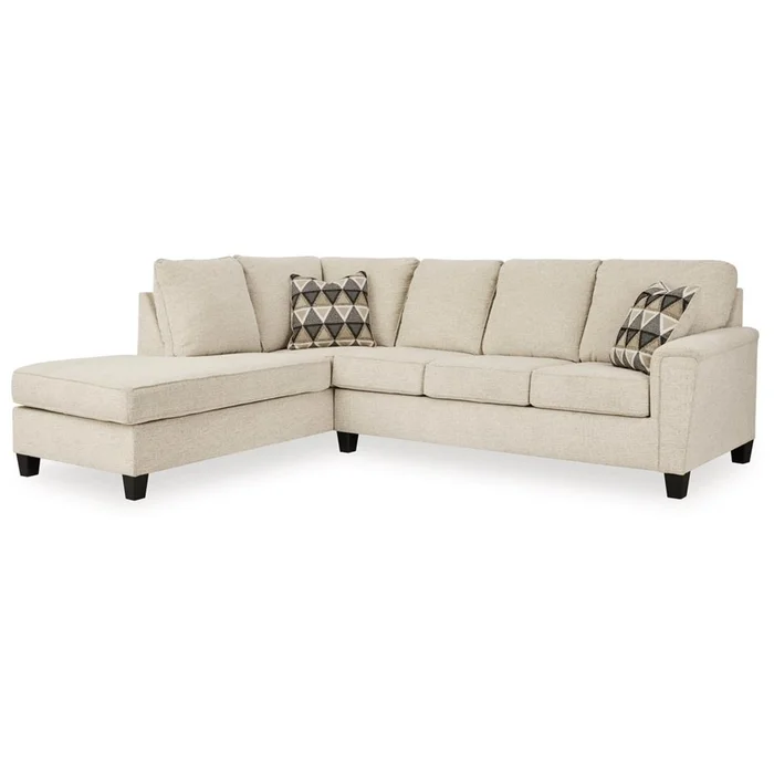 Signature Design by Ashley – Abinger Fabric 2 Piece Sleeper Sectional With Chaise in Natural