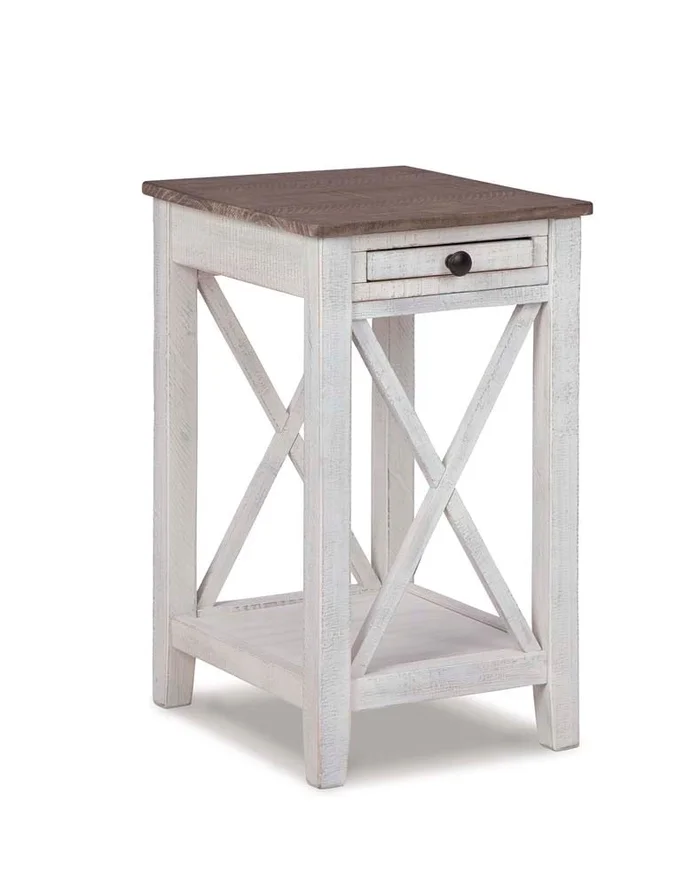 Signature Design by Ashley – Adalane Accent Table in White/Gray – A4000374