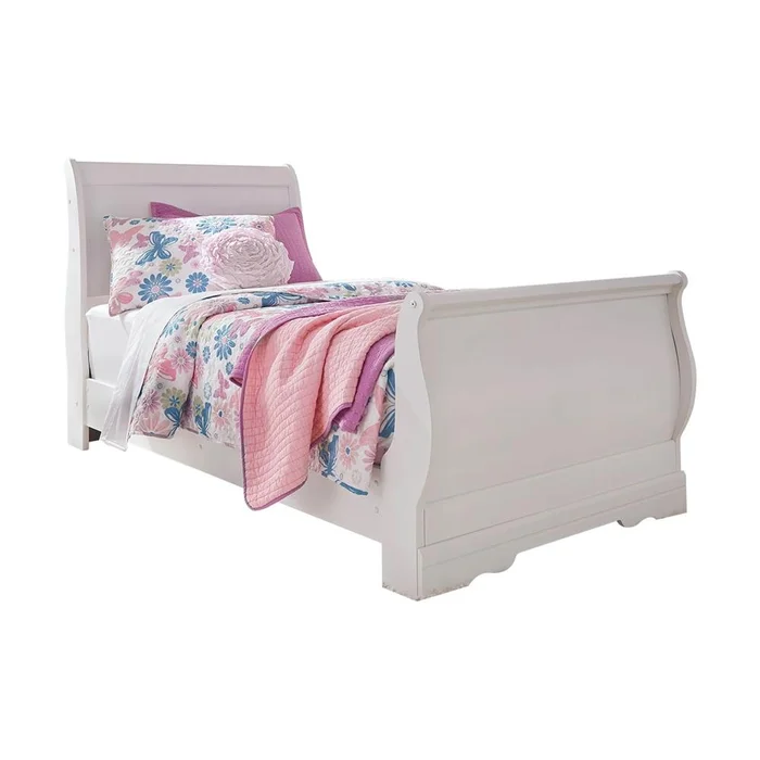 Signature Design by Ashley – Anarasia Twin Sleigh Bed in White