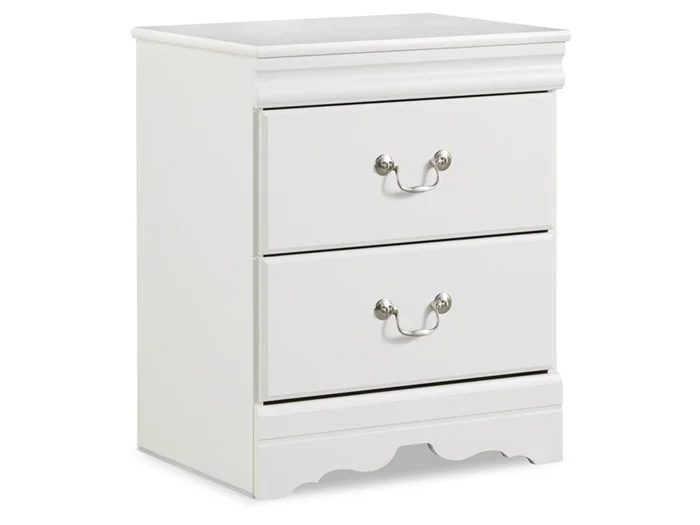 Signature Design by Ashley – Anarasia Two Drawer Night Stand in White – B129-92