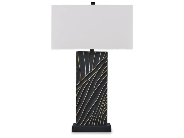 Signature Design by Ashley – Bartlen Poly Table Lamp in Black/Gold Finish – L235774