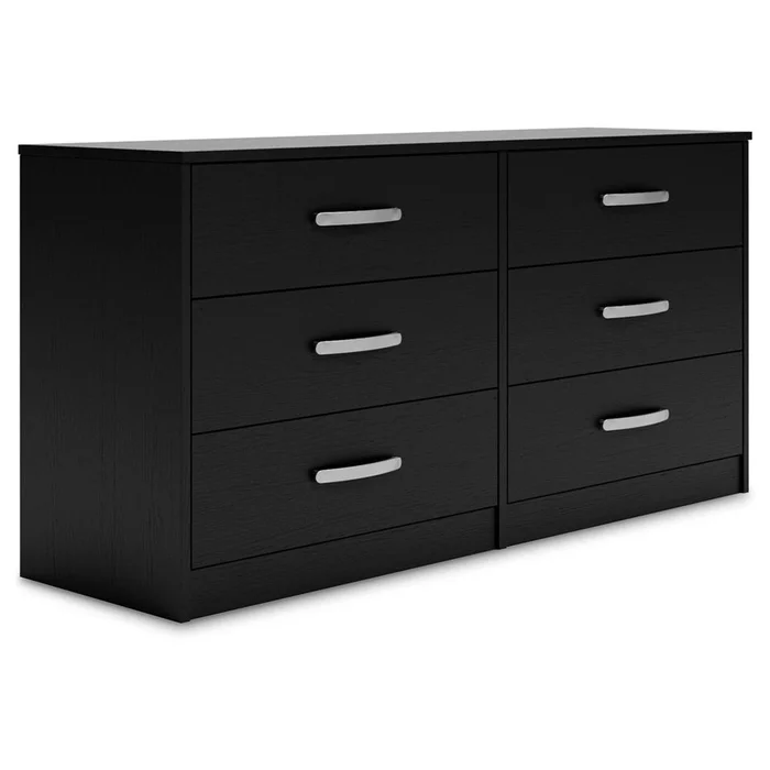 Signature Design by Ashley – Flannia Six Drawer Dresser in Black – EB3392-231