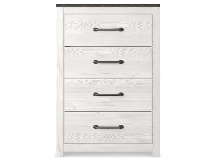 Signature Design by Ashley – Gerridan Four Drawer Chest in White/Gray – B1190-44