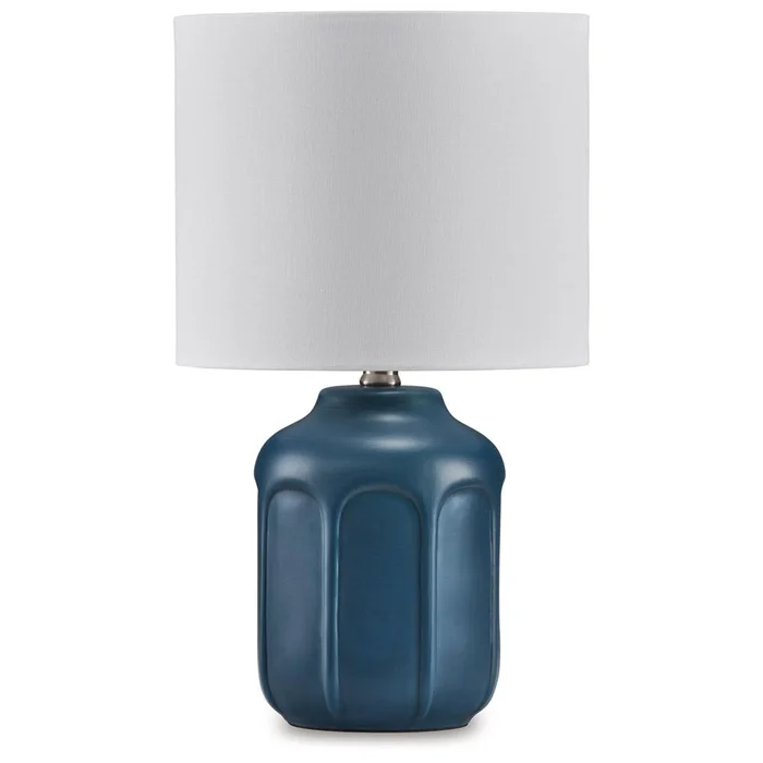 Signature Design by Ashley – Gierburg Ceramic Table Lamp in Teal – L180214