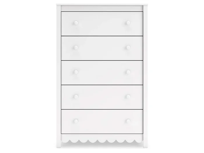 Signature Design by Ashley – Hallityn Five Drawer Chest in White – EB1810-245