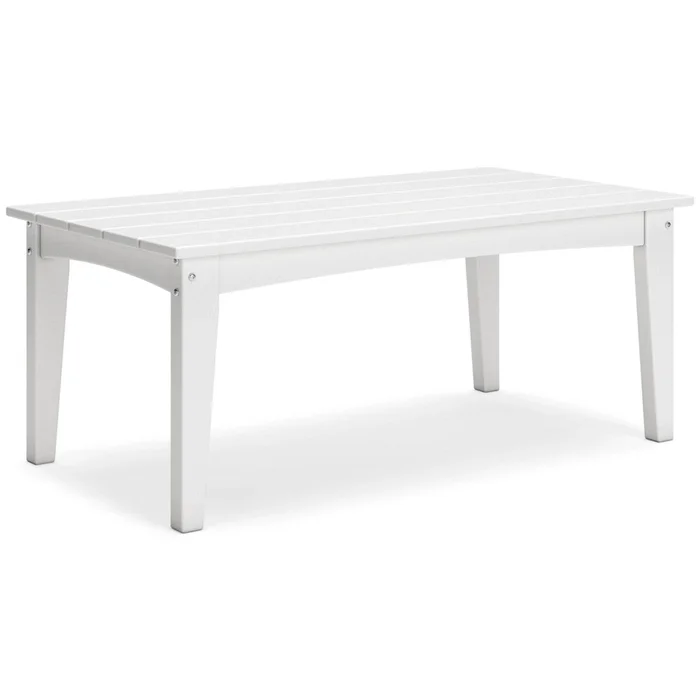 Signature Design by Ashley – Hyland wave Outdoor Rectangular Cocktail Table in White – P111-701