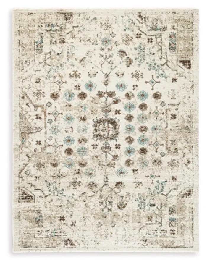 Signature Design by Ashley – Jossler Medium Rug in Ivory/Brown/Teal – R407072
