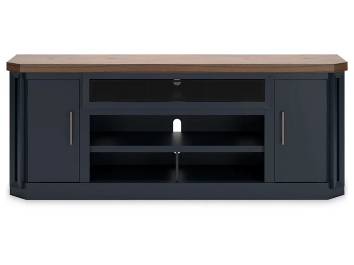 Signature Design by Ashley – Landocken Xl Tv Stand W/Fireplace Option in Brown/Blue – W402-68