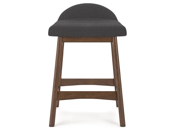 Signature Design by Ashley – Lyncott Upholstered Barstool (Set Of 2) in Charcoal/Brown – D615-224