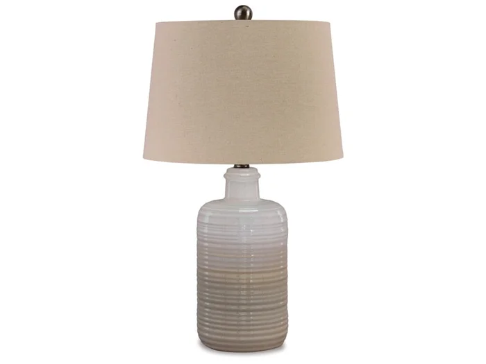 Signature Design by Ashley – Marnina Ceramic Table Lamp (Set of 2) in Taupe – L121854