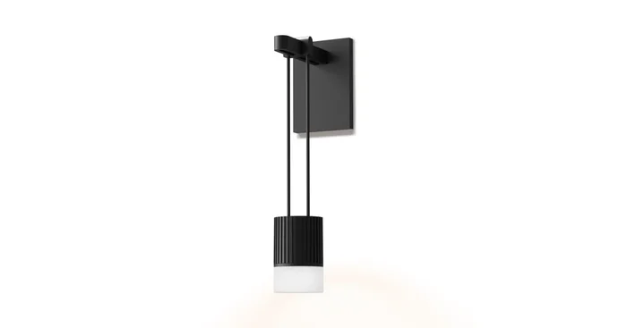 Sonneman Suspenders Mini Single LED Wall Sconce with Suspended Cylinder Luminaire and Glass Diffuser