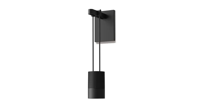 Sonneman Suspenders Mini Single LED Wall Sconce with Suspended Cylinder Luminaire and Snoot Flood Lens