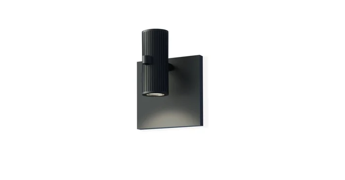 Sonneman Suspenders Standard Single LED Wall Sconce with Bar-Mounted Duplex Cylinder Luminaire and Flood Lens