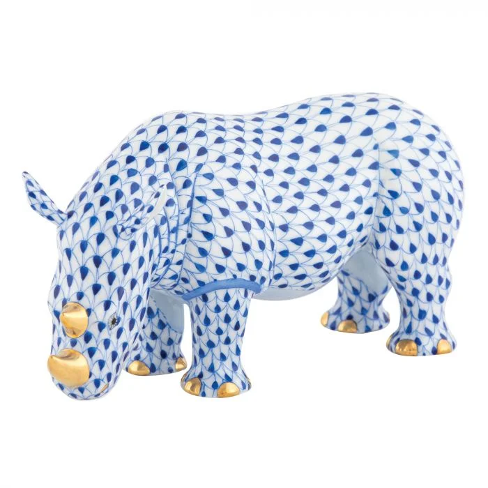 Standing Rhinoceros Sapphire 6.5 in L X 2.75 in W X 3.25 in H