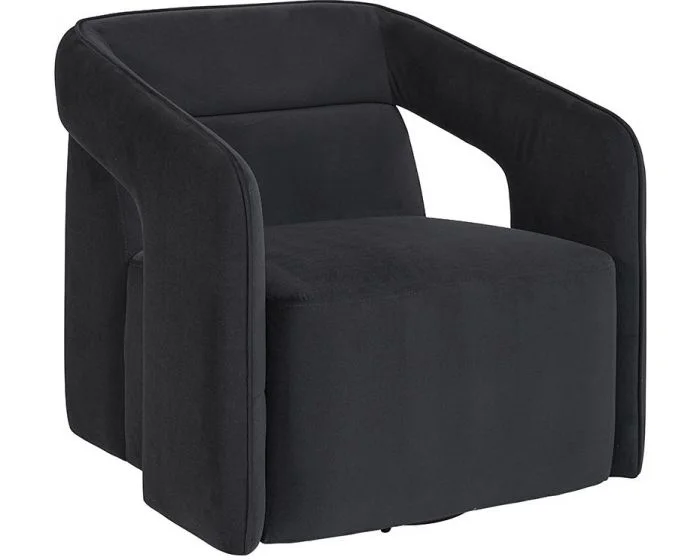 Sunpan 5West Kendrick Swivel Chair – Abbington Black (Dropshippable)