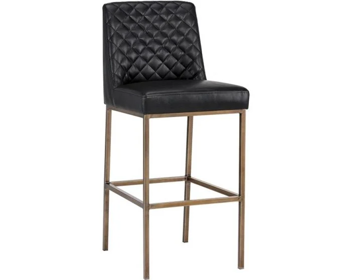 Sunpan 5West Leighland Barstool – Coal Black (Dropshippable)