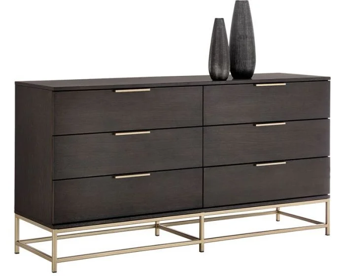 Sunpan Artezia Rebel Dresser – Gold – Charcoal Grey (CL1A) – CLEARANCE SALE