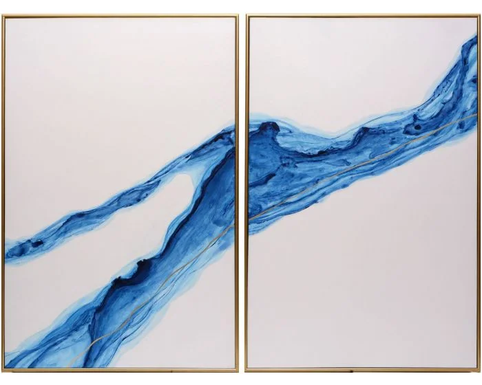 Sunpan Fluidity Set of 2 – 40″ x 60″ – Gold Floater Frame