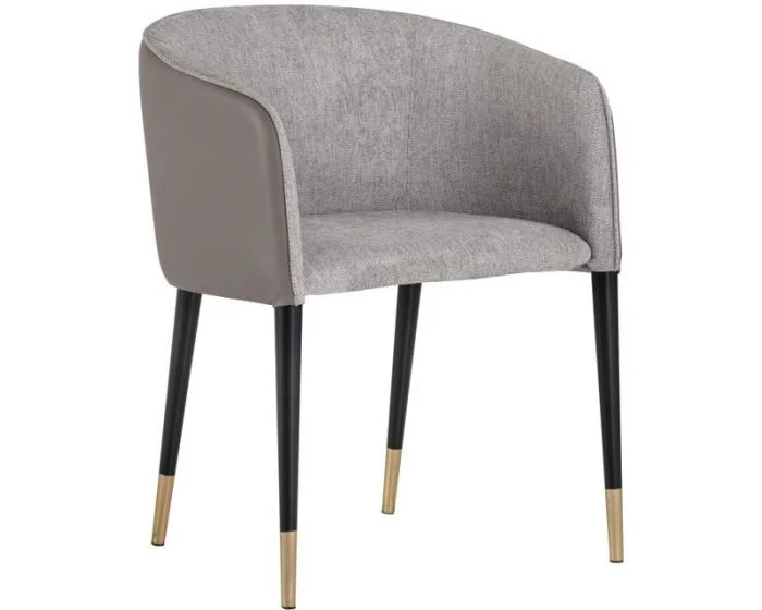 Sunpan Ikon Asher Dining Armchair – Flint Grey / Napa Taupe (CL1A) – CLEARANCE SALE (Dropshippable)