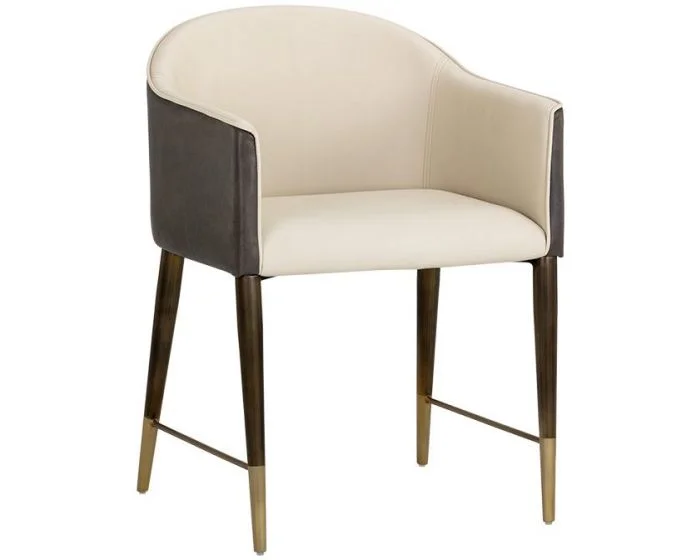 Sunpan Ikon Kylin Dining Armchair Chair – Dillon Cream / Bravo Ash (Dropshippable)