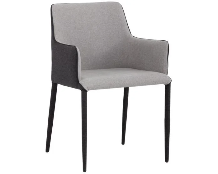 Sunpan Ikon Renee Dining Armchair – Armour Grey / Dark Slate (Dropshippable)
