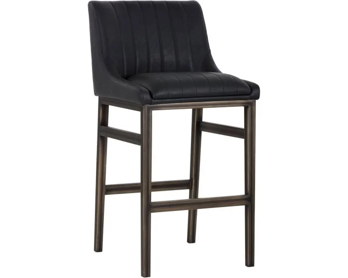 Sunpan Irongate Halden Armless Barstool – Rustic Bronze – Vintage Black (Dropshippable)