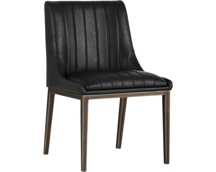 Sunpan Irongate Halden Dining Chair – Rustic Bronze – Vintage Black – Set of 2 (Dropshippable)