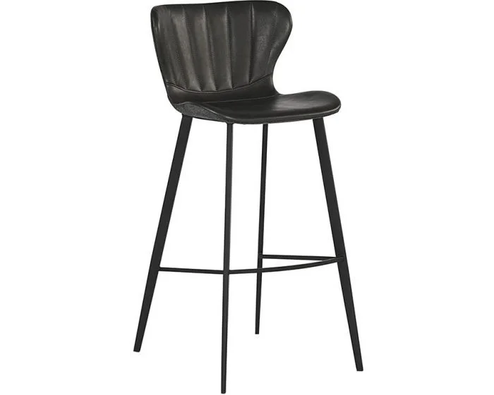 Sunpan Junction Arabella Barstool – Bravo Portabella / Polo Club Kohl Grey (Dropshippable)