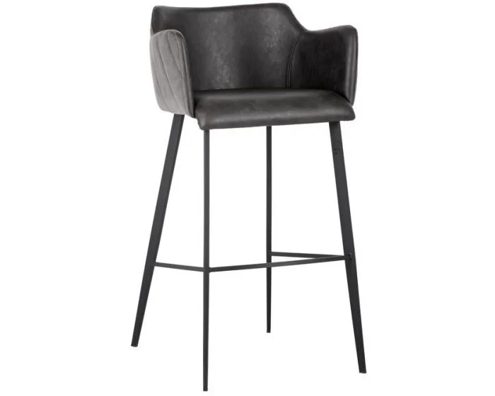 Sunpan Junction Griffin Barstool – Town Grey / Roman Grey (Dropshippable)