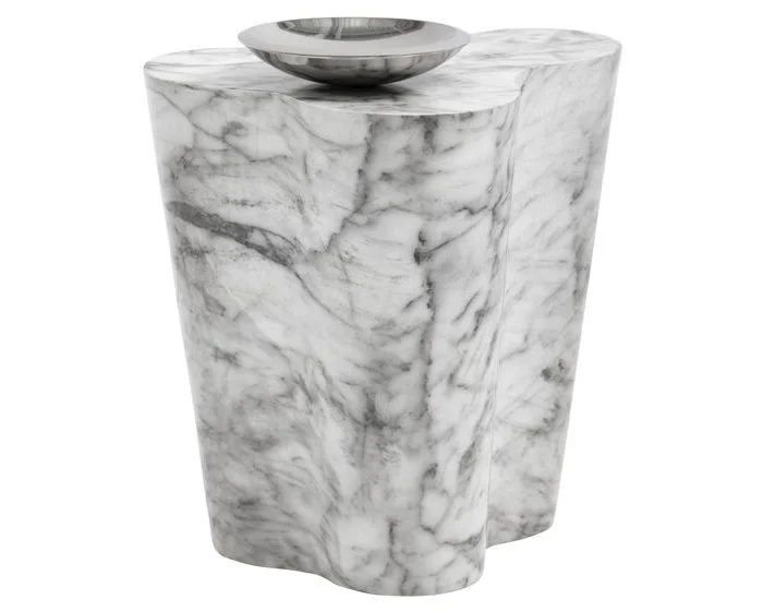 Sunpan MIXT Ava End Table – Small – Marble Look (Dropshippable)